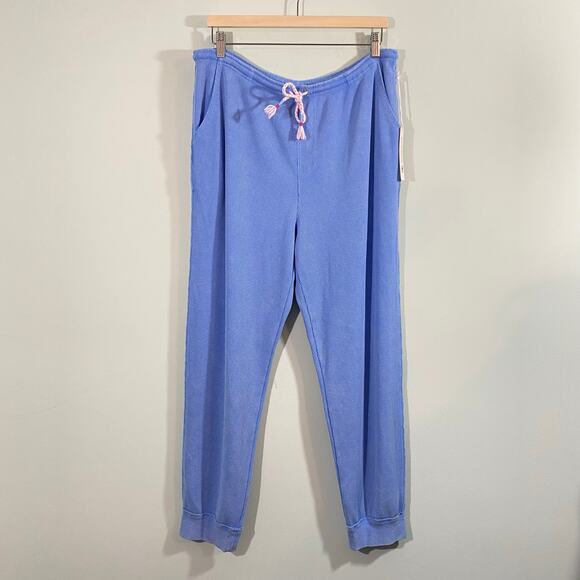 Sunnyside by Sundry Women Blue Waffle Knit Drawstring Jogger Size XL NWT - Picture 1 of 7
